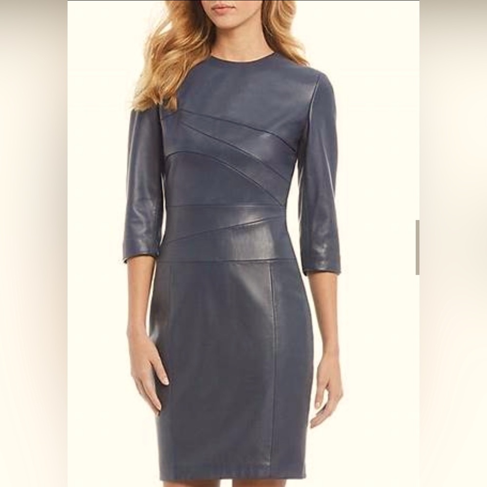 Antonio Melani black leather dress from the Luxury Collection. New with tags.